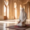 Ilustrasi muslim sedang melaksanakan shalat sunnah rawatib di masjid
