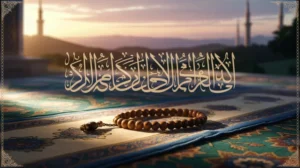 Ilustrasi doa Al Matsurat pagi dengan bacaan Arab dan suasana pagi yang tenang
