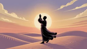 Ilustrasi doa hari Kamis dengan tangan terbuka menghadap langit