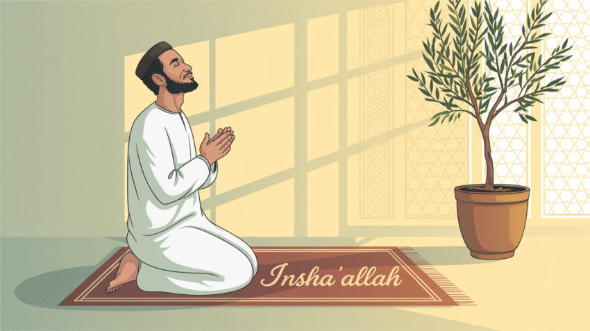 Ilustrasi doa mohon kesembuhan untuk diri sendiri dengan latar belakang yang tenang