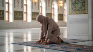 Ilustrasi muslim berdoa setelah sholat ashar di hari Jumat