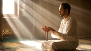 Ilustrasi orang berdzikir setelah sholat dhuha di pagi hari