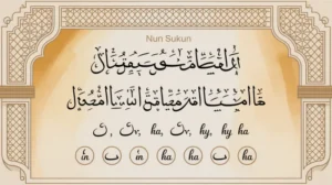 Ilustrasi hukum tajwid izhar dengan contoh bacaan Al-Qur'an