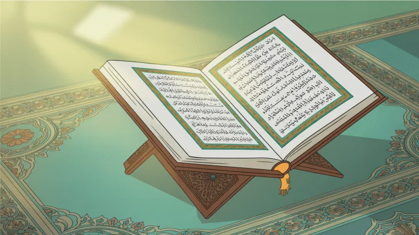 Ilustrasi hukum tajwid Surat Ali Imran ayat 190-191 dengan mushaf Al-Quran