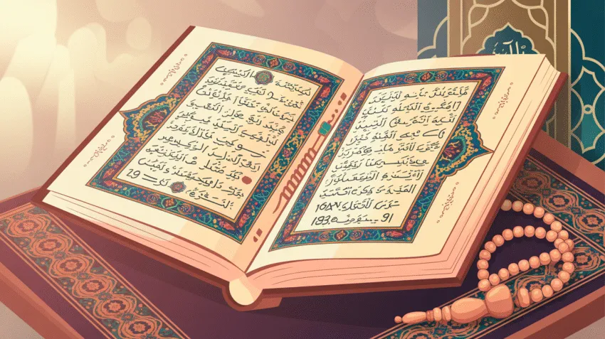 Ilustrasi hukum tajwid Surat Ali Imran ayat 190-191 dengan mushaf Al-Quran