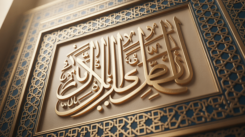 Ilustrasi kata kata bijak Umar bin Khattab dengan kaligrafi Arab
