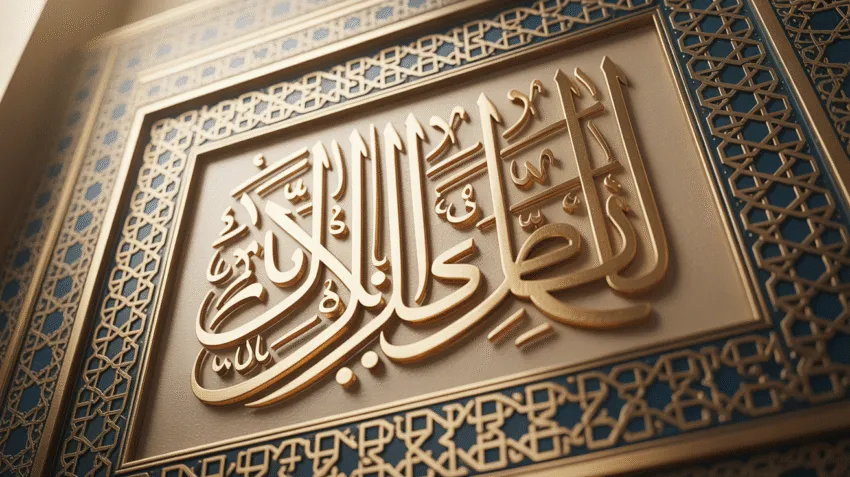 Ilustrasi kata kata bijak Umar bin Khattab dengan kaligrafi Arab