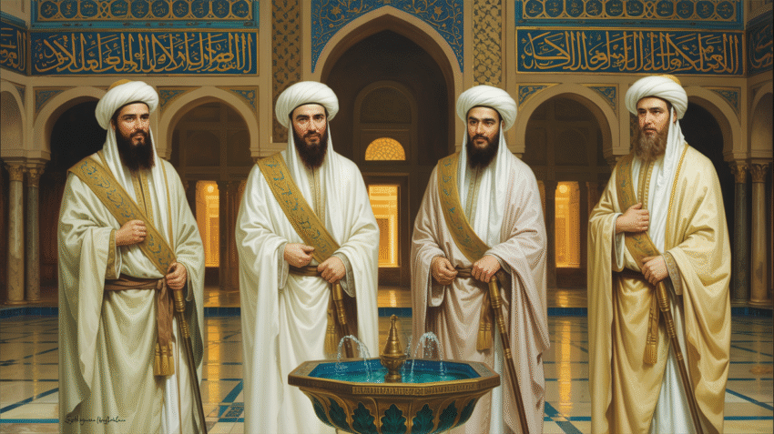 Ilustrasi 4 Khulafaur Rasyidin - Abu Bakar, Umar, Utsman, dan Ali