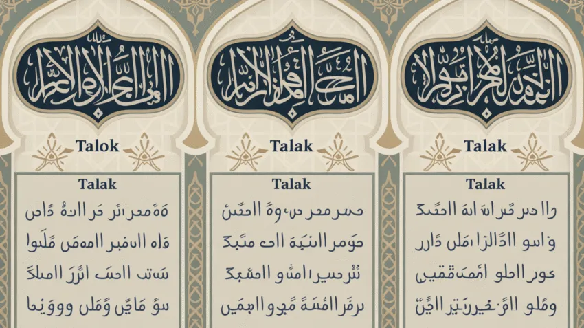 Ilustrasi macam talak dalam hukum Islam dengan visual yang informatif