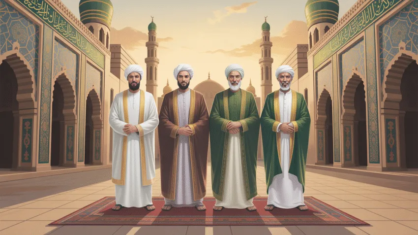 Ilustrasi 4 Khulafaur Rasyidin - Abu Bakar, Umar, Utsman, dan Ali