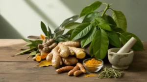 Koleksi obat herbal untuk COVID seperti jahe, kunyit, dan rempah lainnya