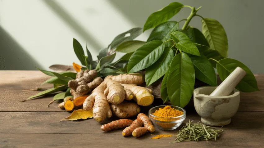 Koleksi obat herbal untuk COVID seperti jahe, kunyit, dan rempah lainnya