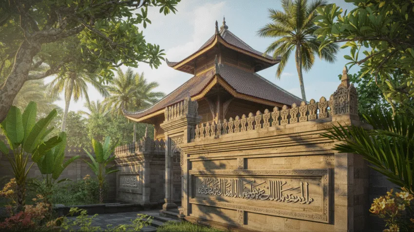 Peninggalan sejarah Islam di Indonesia berupa masjid kuno dengan arsitektur tradisional