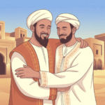Ilustrasi persaudaraan Usman bin Affan saat hijrah ke Madinah