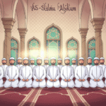 Ilustrasi muslim sedang melaksanakan shalat sunnah berjamaah di masjid
