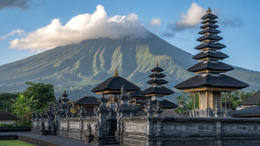 Pura Besakih sebagai tempat ibadah agama Hindu terbesar di Bali