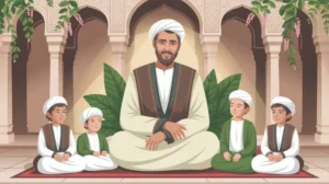 Ilustrasi keluarga Umar bin Khattab dengan anak-anaknya